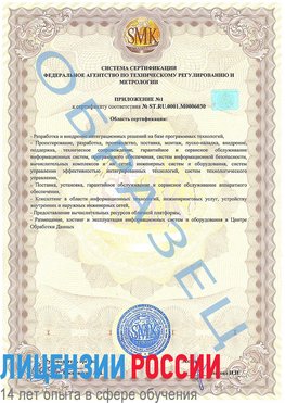 Образец сертификата соответствия (приложение) Евпатория Сертификат ISO 27001