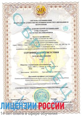 Образец сертификата соответствия Евпатория Сертификат OHSAS 18001