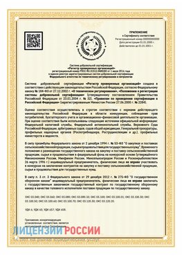 Приложение к сертификату для ИП Евпатория Сертификат СТО 03.080.02033720.1-2020